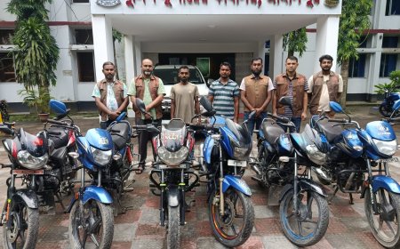 জামালপুরে সংঘবদ্ধ মোটরসাইকেল চোর চক্রের ৯ সদস্য গ্রেফতার, উদ্ধার ১১টি চোরাই মোটরসাইকেল